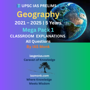 UPSC IAS Prelims Geography Mega Pack–1 (2021–2025) Classroom Explanations For ALL 5 Years' Questions by IAS Monk